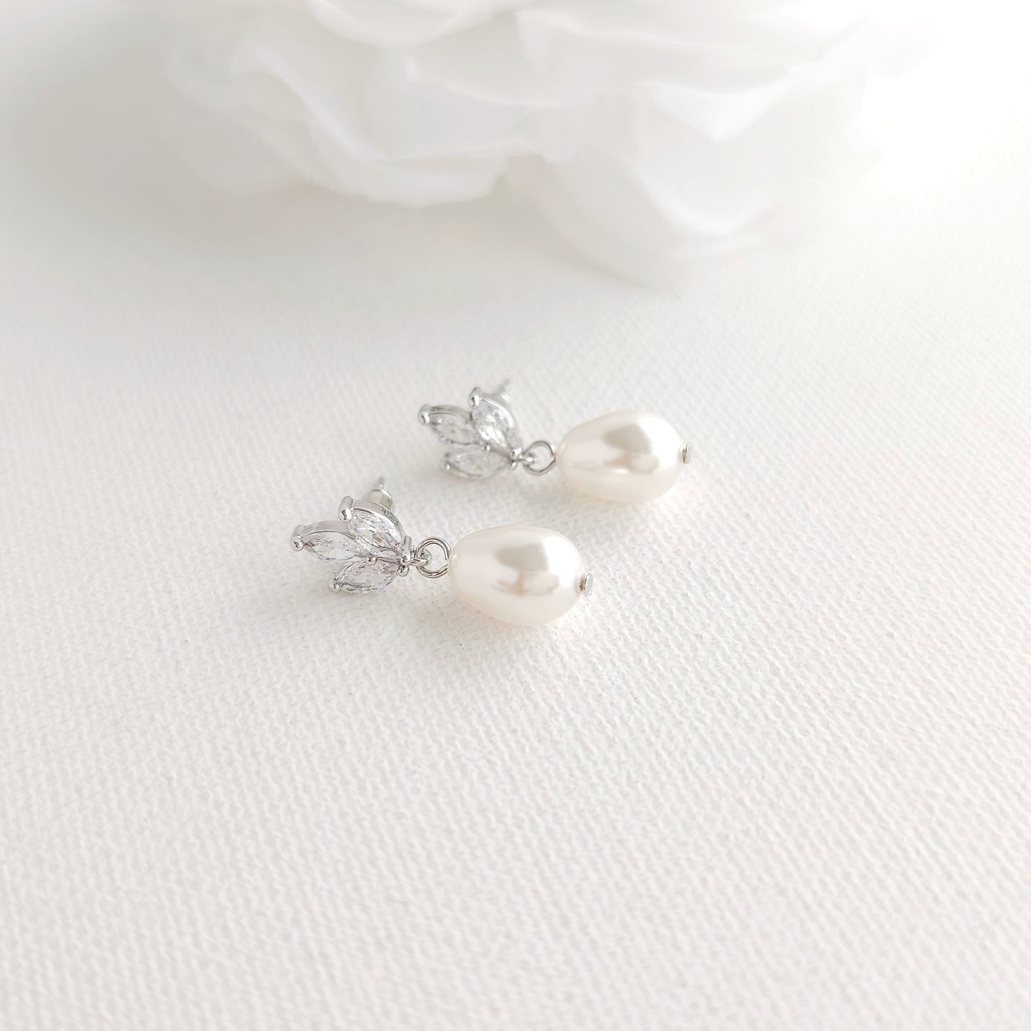 Rose Gold Delicate Pearl Drop Earrings for All Occasions- Vera