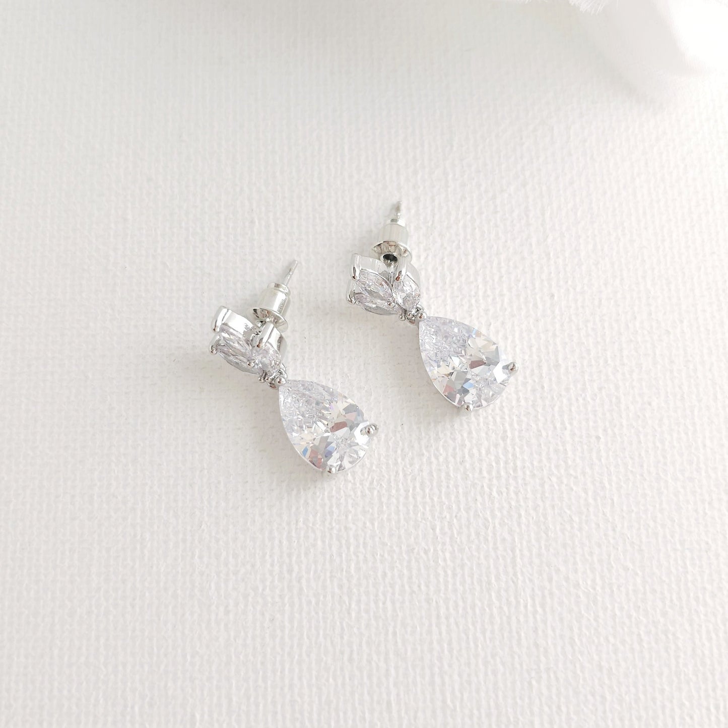 Rose Gold Drop Earrings for Brides| Dainty, Blush Tone Jewelry for Women – Vera