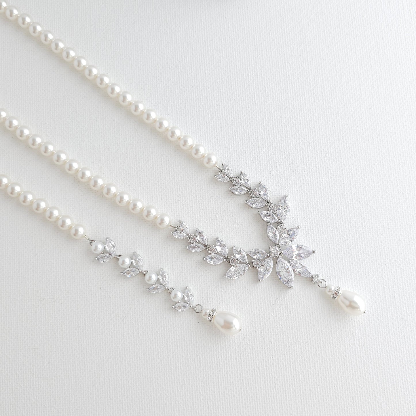 Pearl Necklace and Earrings Wedding Jewellery Set- Katie