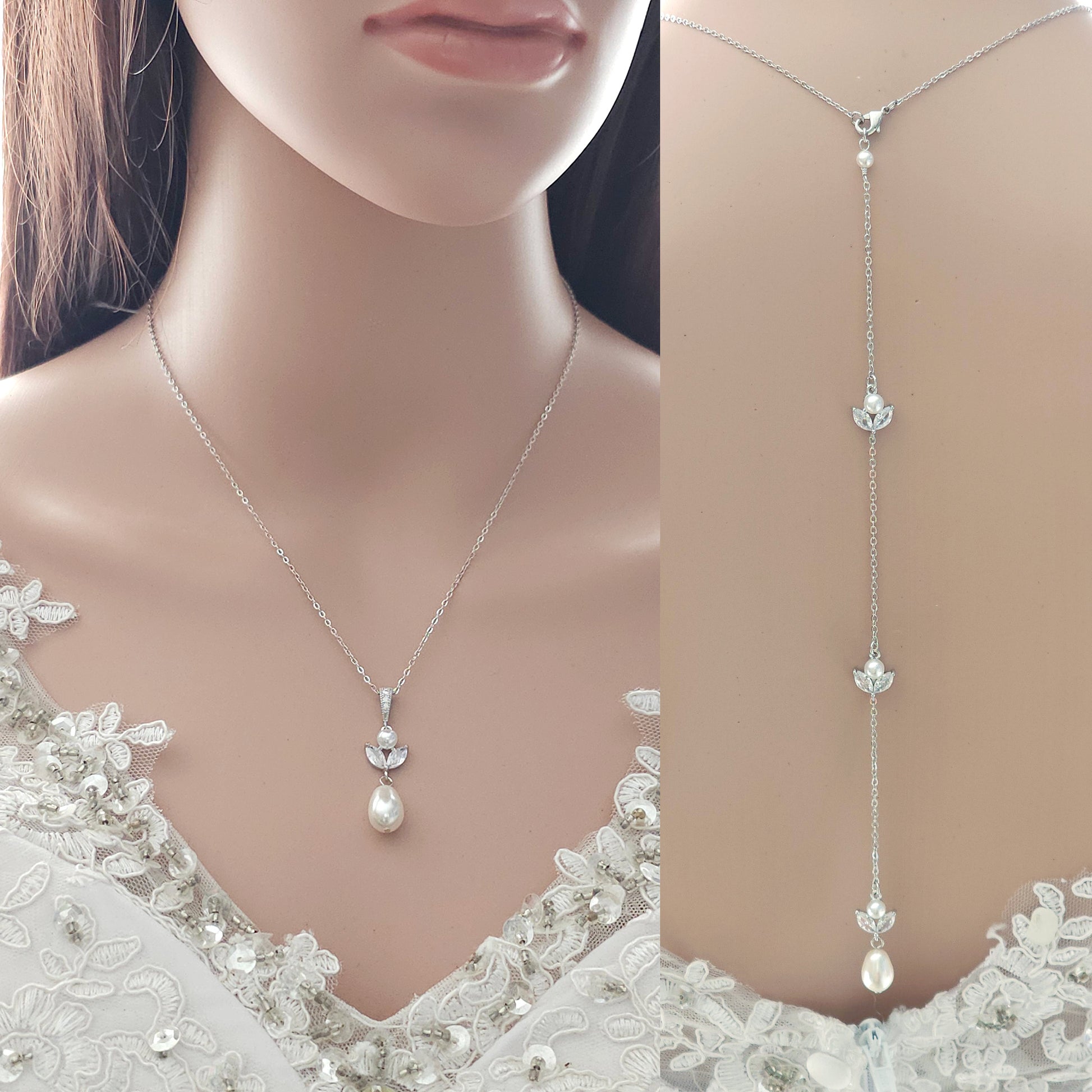 Simple Nuptial Necklace Dainty Bridal Necklace – JazzyAndGlitzy