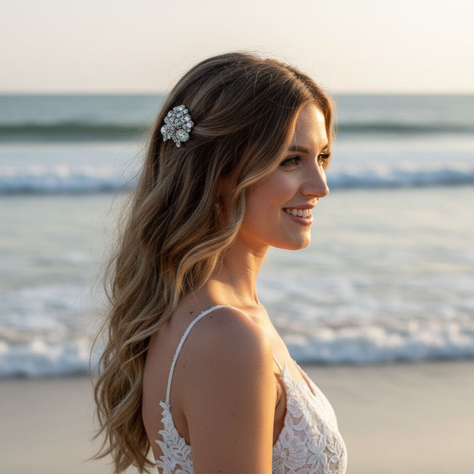 Minimalist Starfish Hair Comb, Beach Wedding Accessory For Brides & Bridesmaids-Starfish