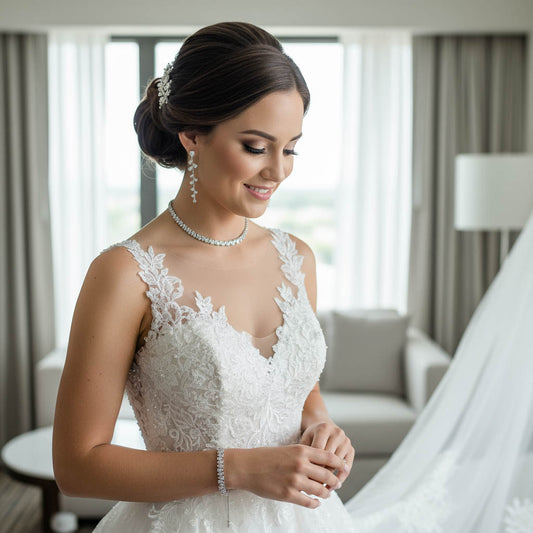 Regal Gold CZ Choker Set: Bride, Wedding & Occasion Elegant Statement Jewellery -Talia