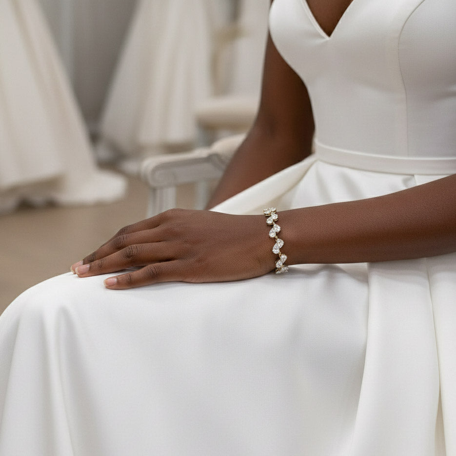 Cubic Zirconia Teardrop Bracelets- Clara