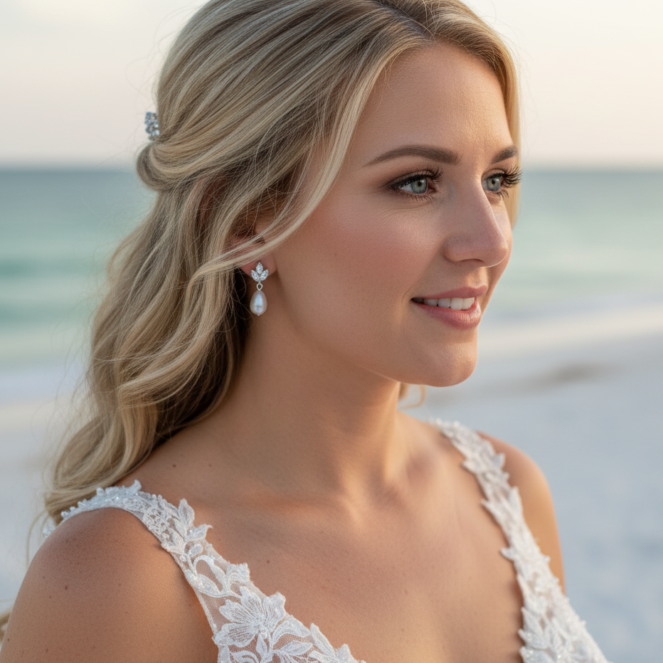 Rose Gold Delicate Pearl Drop Earrings for All Occasions- Vera