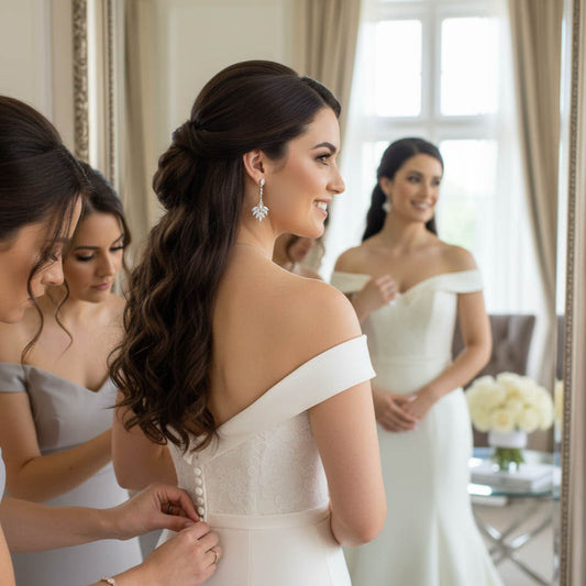 Gold Chandelier Drop Earrings for Weddings and Reception-Yana