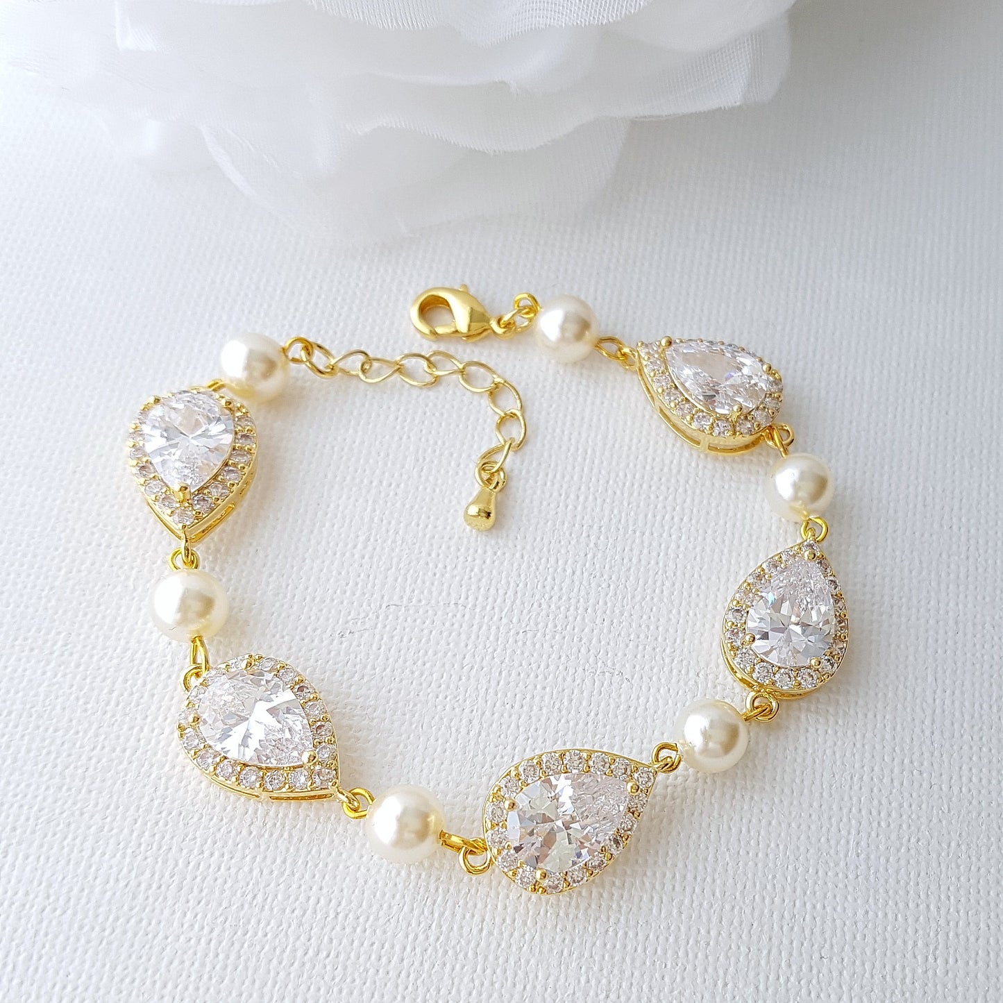 Gold and Pearl Bracelet-Emma