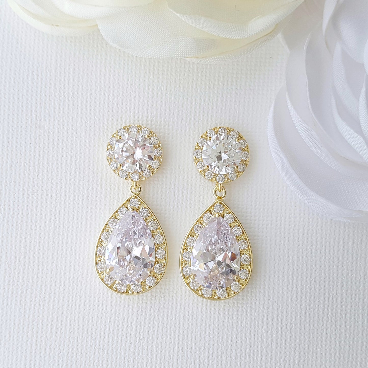 Gold Drop Earrings-Evita