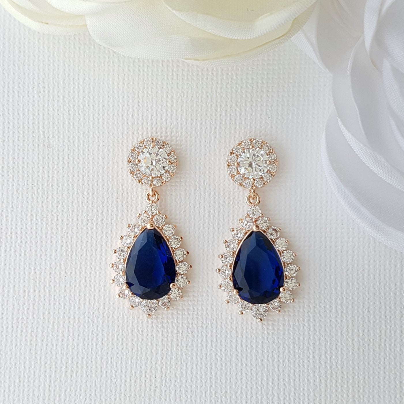 Sapphire Blue Cubic Zirconia Jewellery Set-AOI