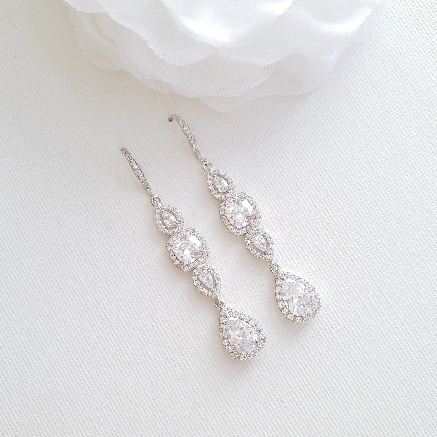 Bridal Dangle Drop Earring Rose Gold-Gianna