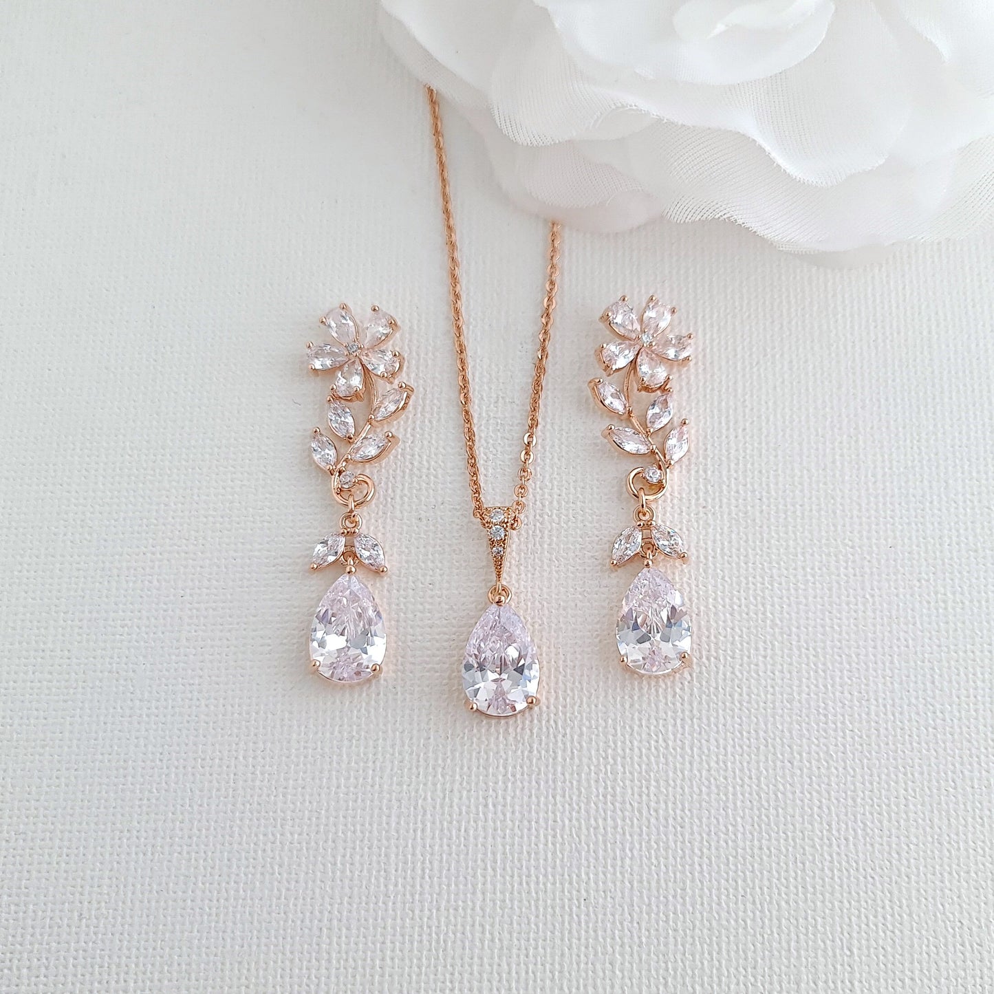 Rose Gold Jewelry Set for Wedding-Daisy