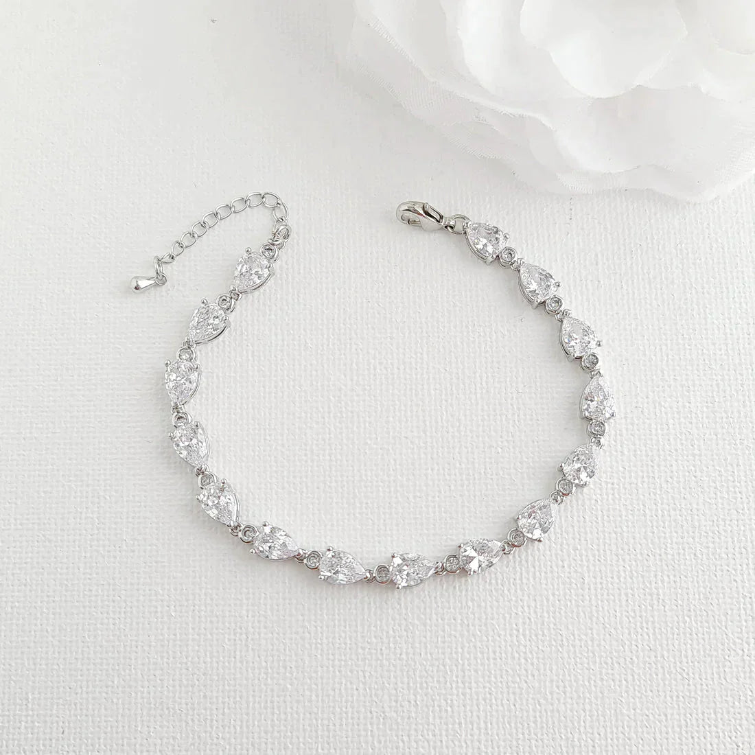 Pear Drop Earring Necklace Bracelet Set-Mary