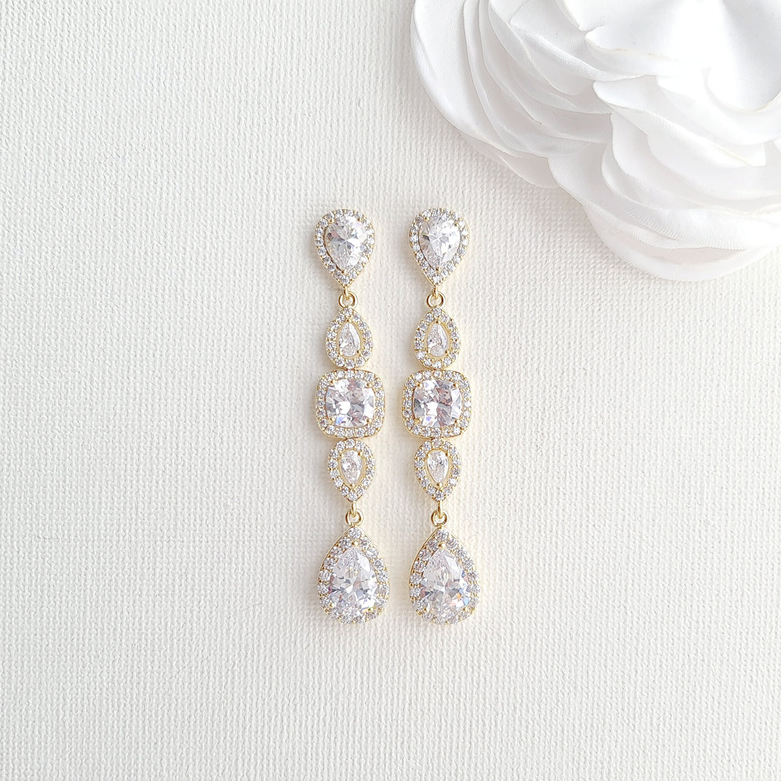 Long Pendant and Earrings with Matching Slider Bracelet Jewellery Set-Gianna