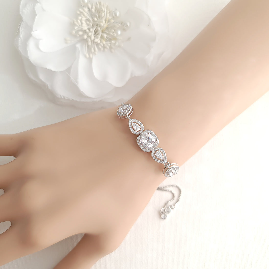 Long Pendant and Earrings with Matching Slider Bracelet Jewellery Set-Gianna