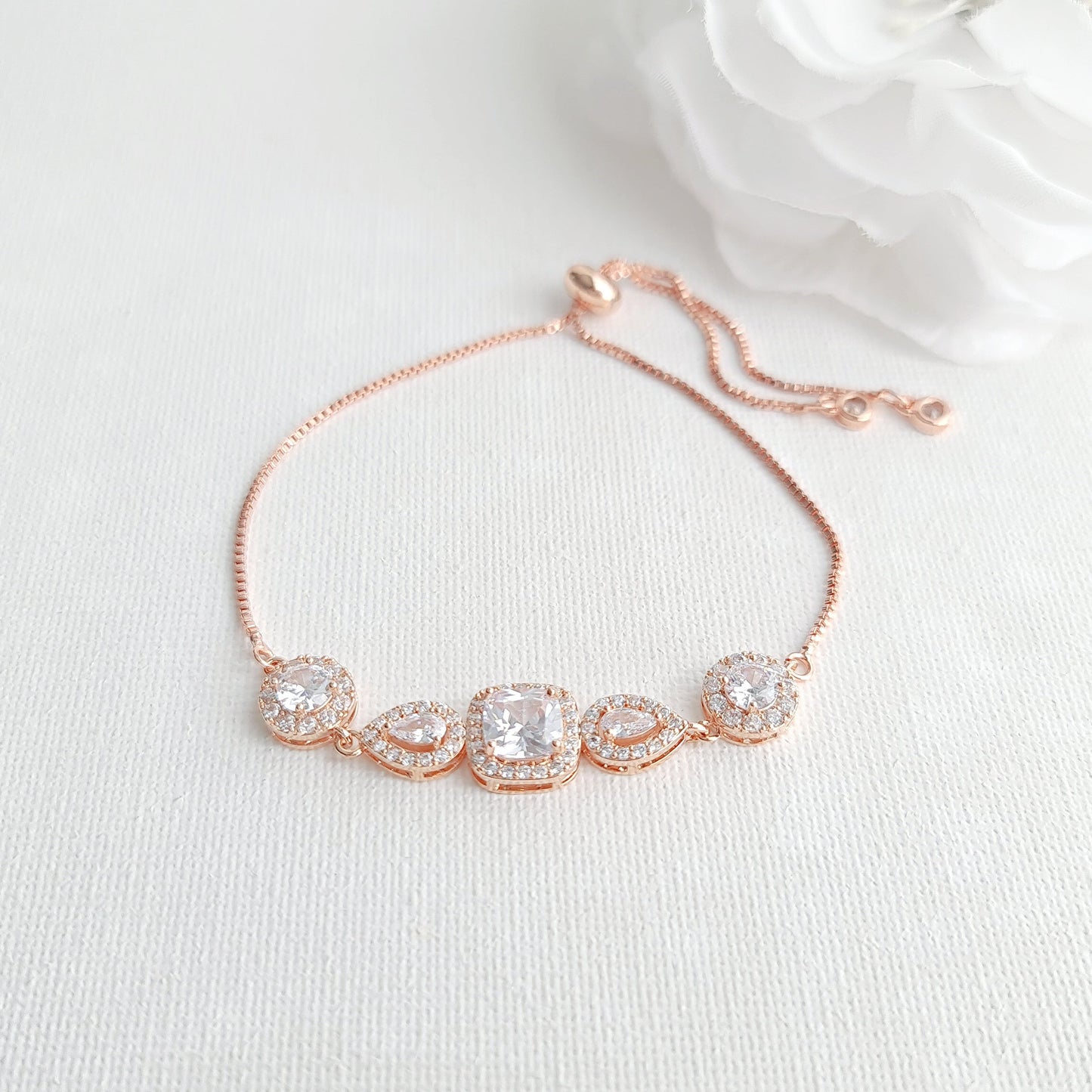 Necklace Set for Brides in Rose Gold- Gianna