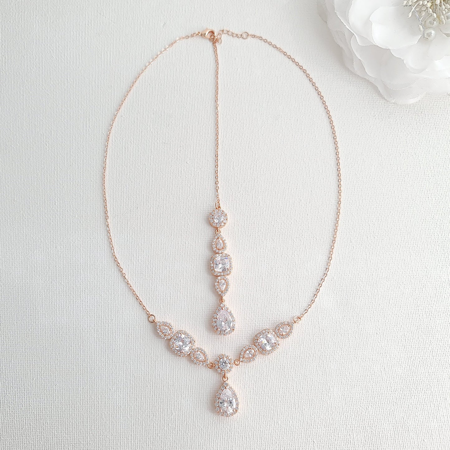 Necklace Set for Brides in Rose Gold- Gianna