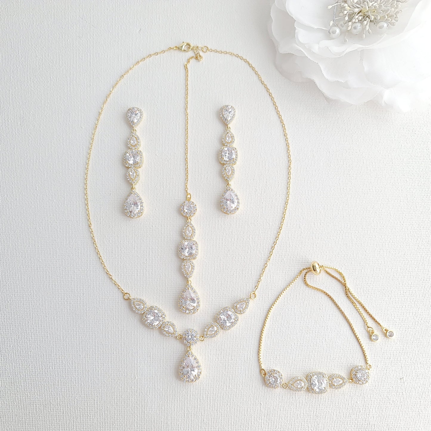 Necklace Set for Brides in Rose Gold- Gianna