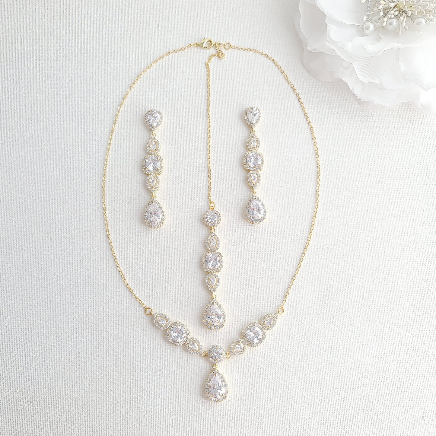 Necklace Set for Brides in Rose Gold- Gianna