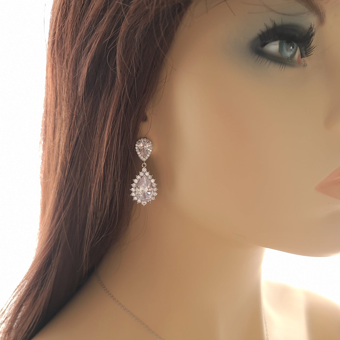 Wedding Jewellery Set in Rose Gold and Crystals-Raya