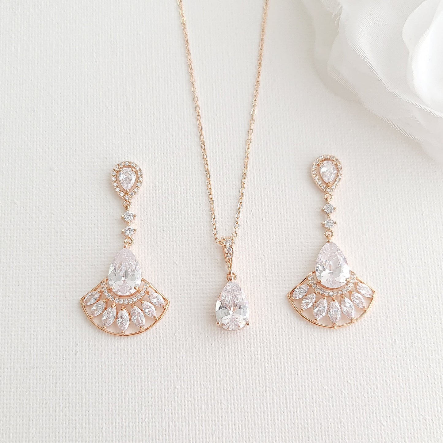 Special Occasion Earrings Necklace Bracelet Jewellery Set-Ilana