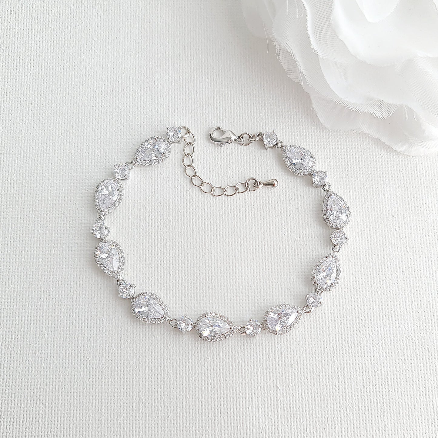 Wedding Jewellery Set in Rose Gold and Crystals-Raya