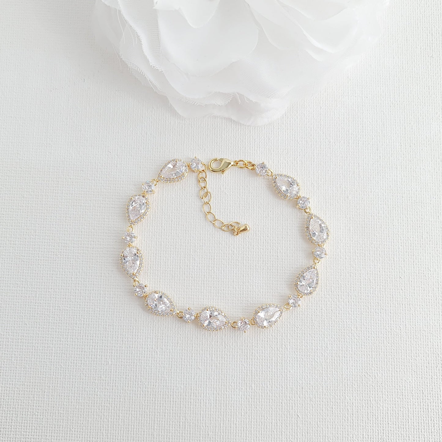Wedding Jewellery Set in Rose Gold and Crystals-Raya