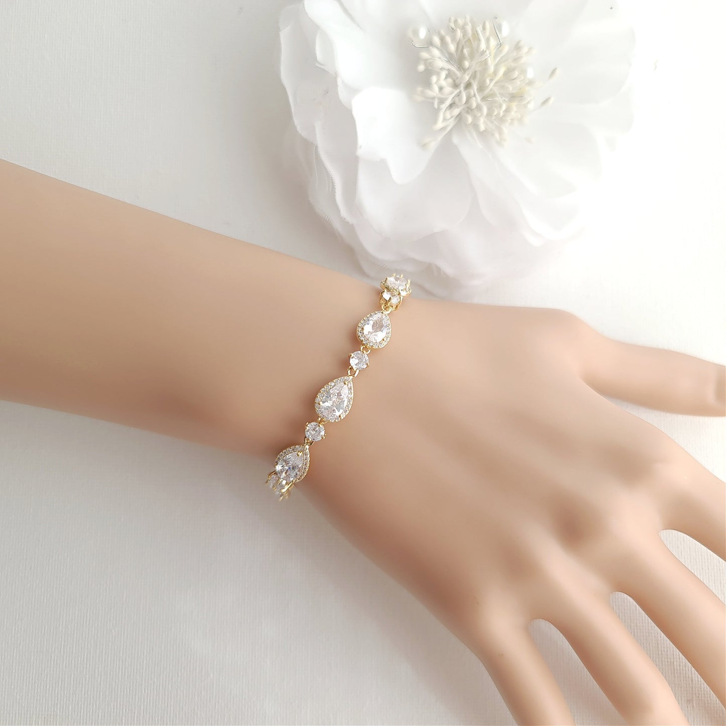 Wedding Jewellery Set in Rose Gold and Crystals-Raya