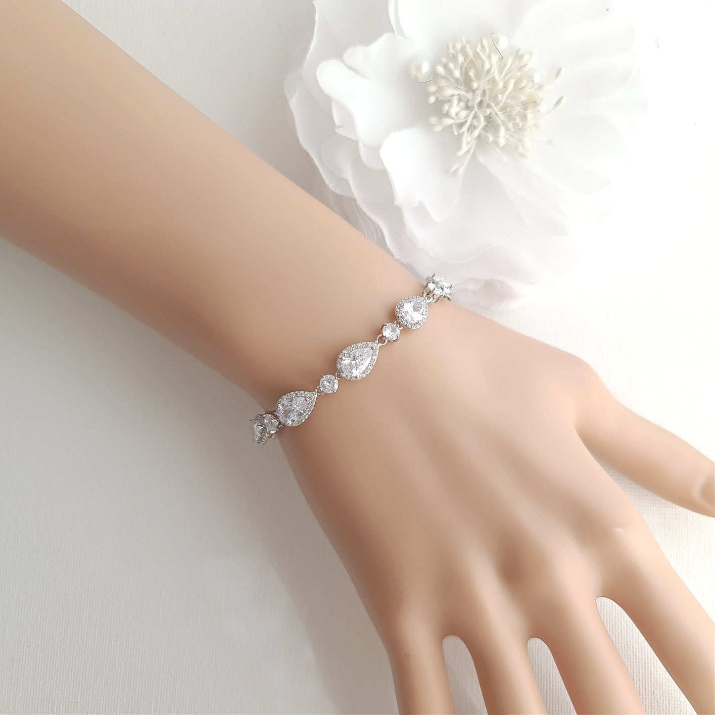 Wedding Jewellery Set in Rose Gold and Crystals-Raya