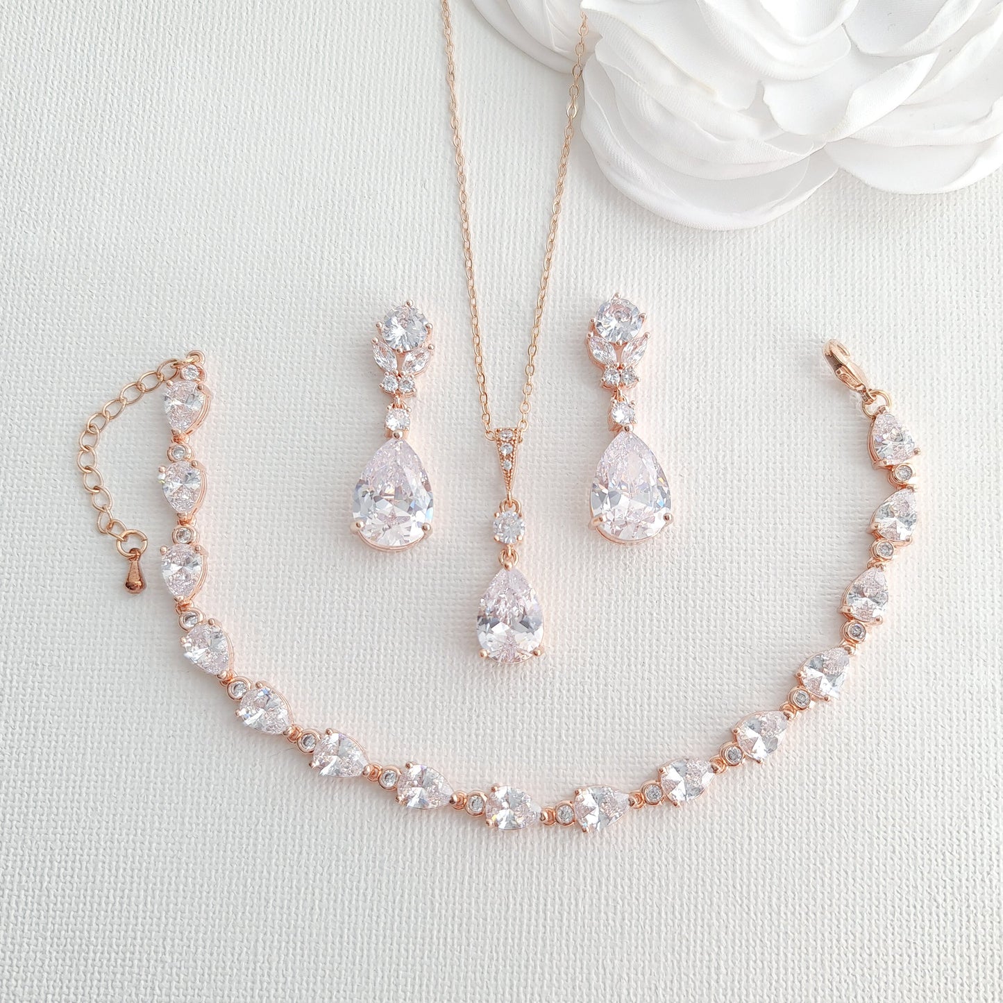 Gold Crystal Jewellery Set-Mary