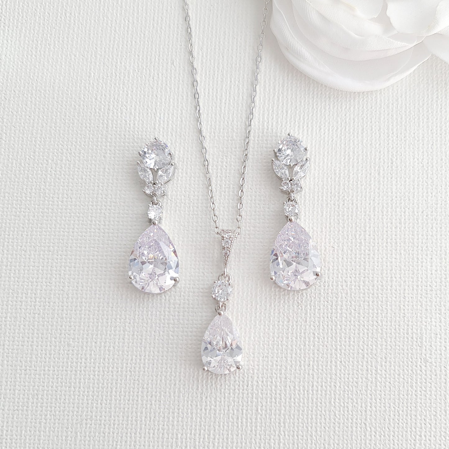Clear CZ Jewellery Set-Mary