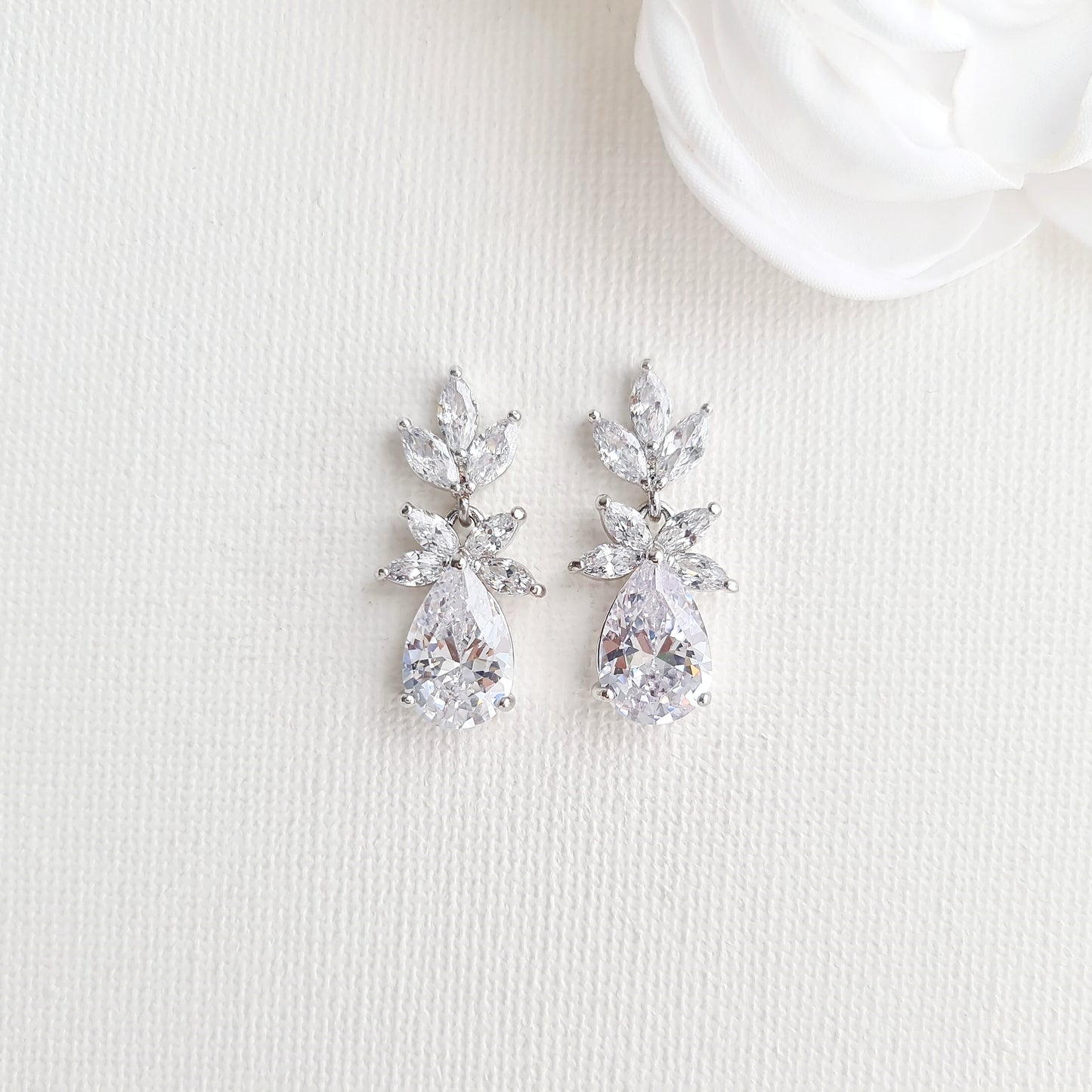 Leaf and Drop Earrings For Weddings-Stella