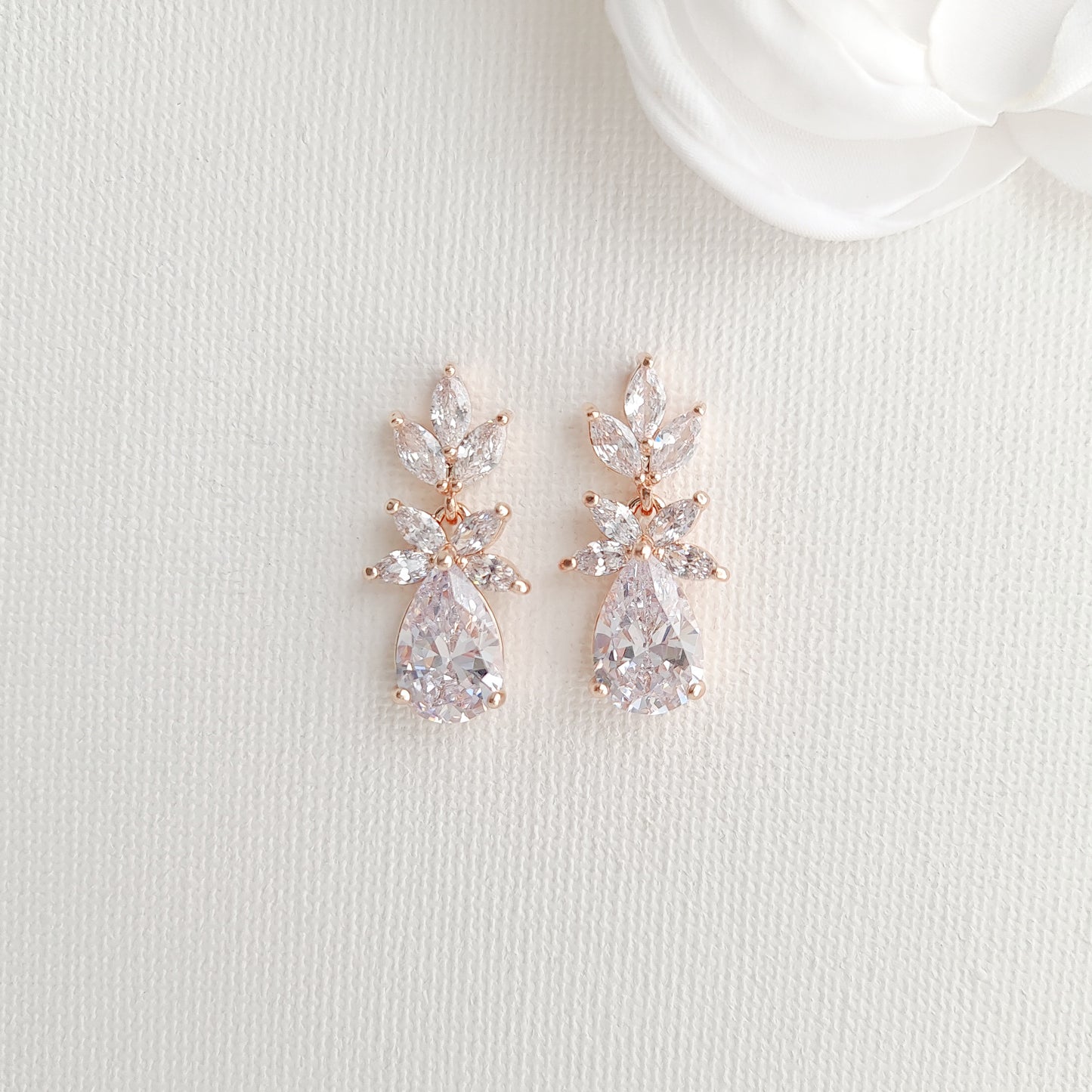 Leaf and Drop Earrings For Weddings-Stella