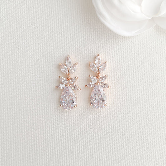 Small Rose Gold Earrings-Stella