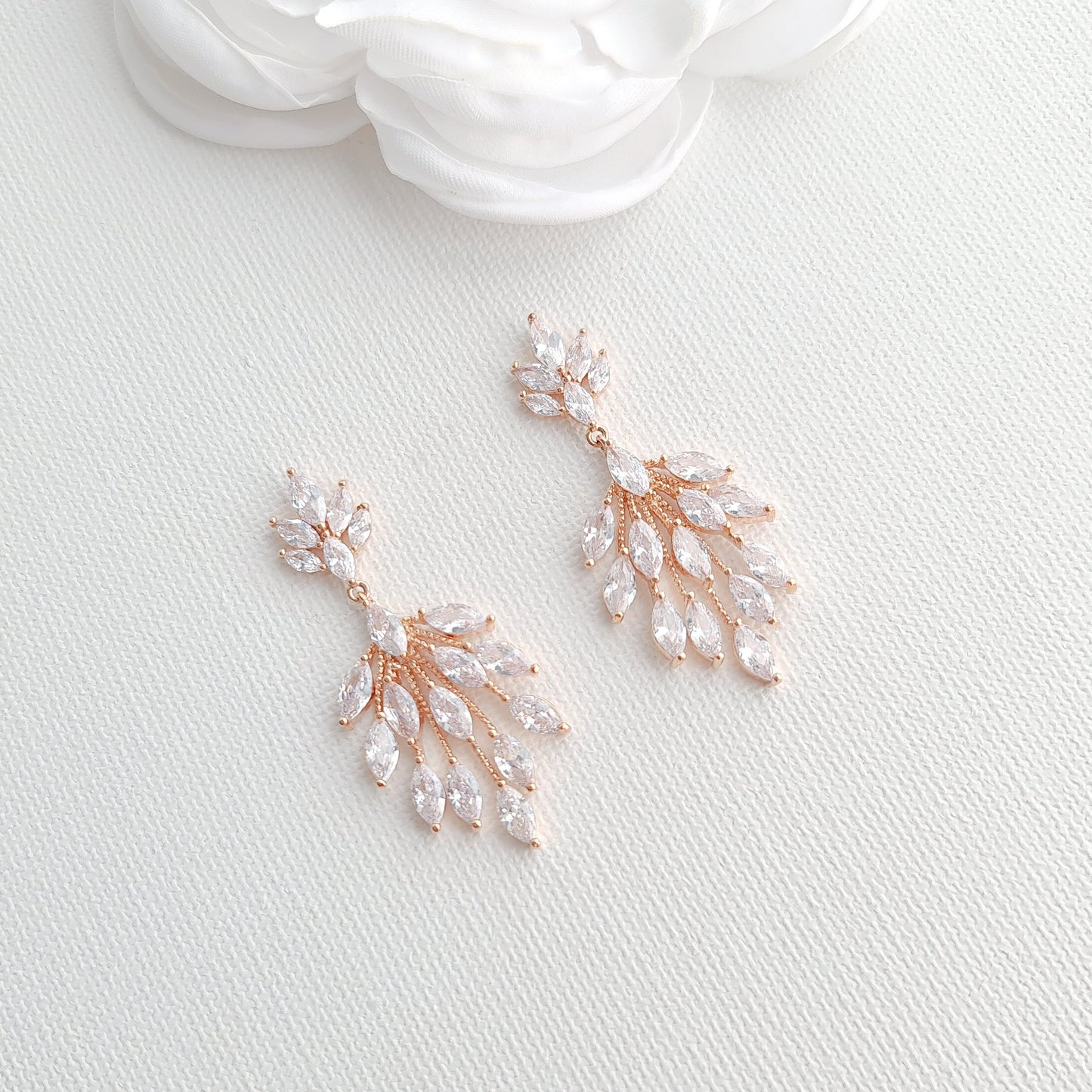 Leaf Earring Necklace Bracelet Set for Weddings-Belle