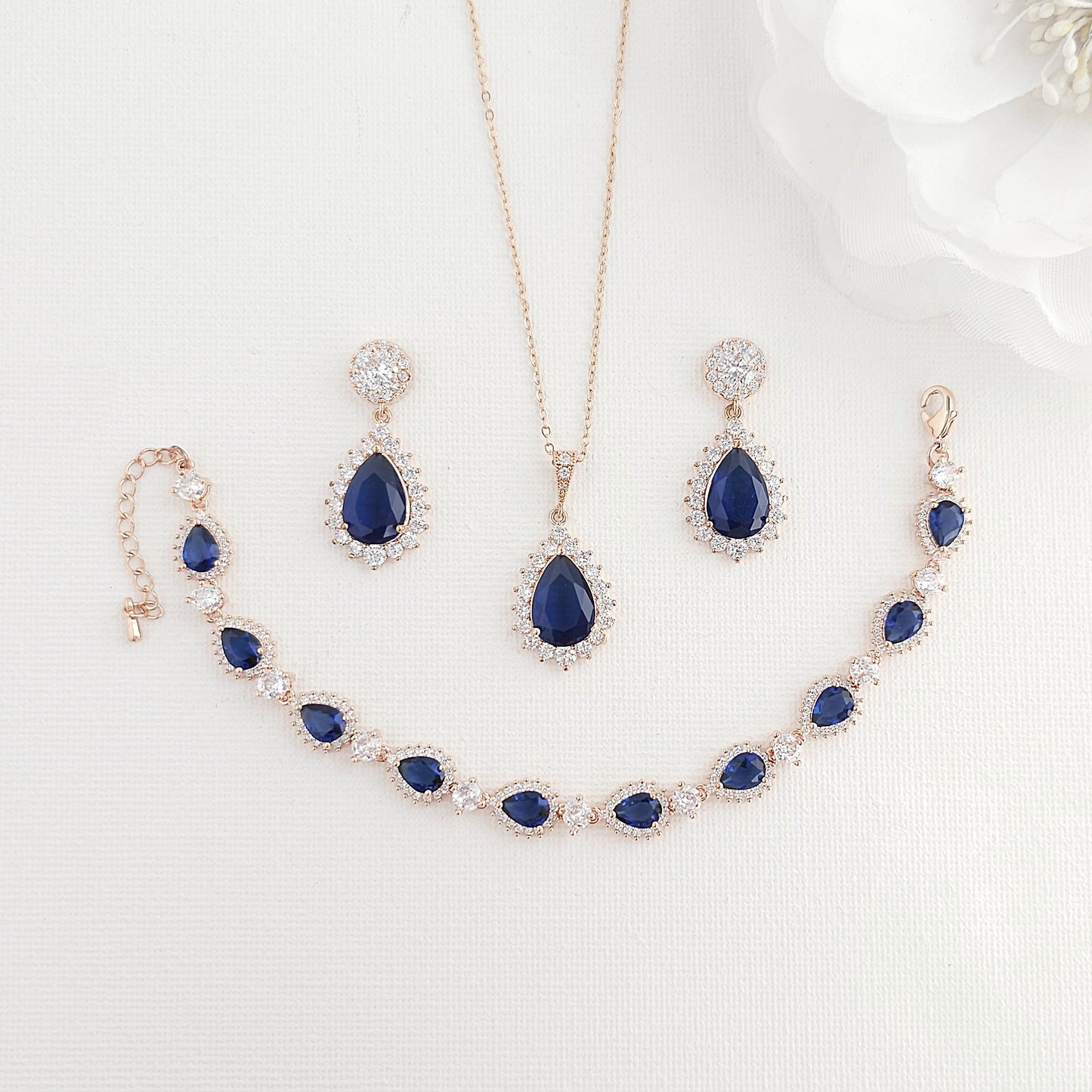 Elegant Blue Bridal Jewellery Set Something Blue for Weddings-Aoi