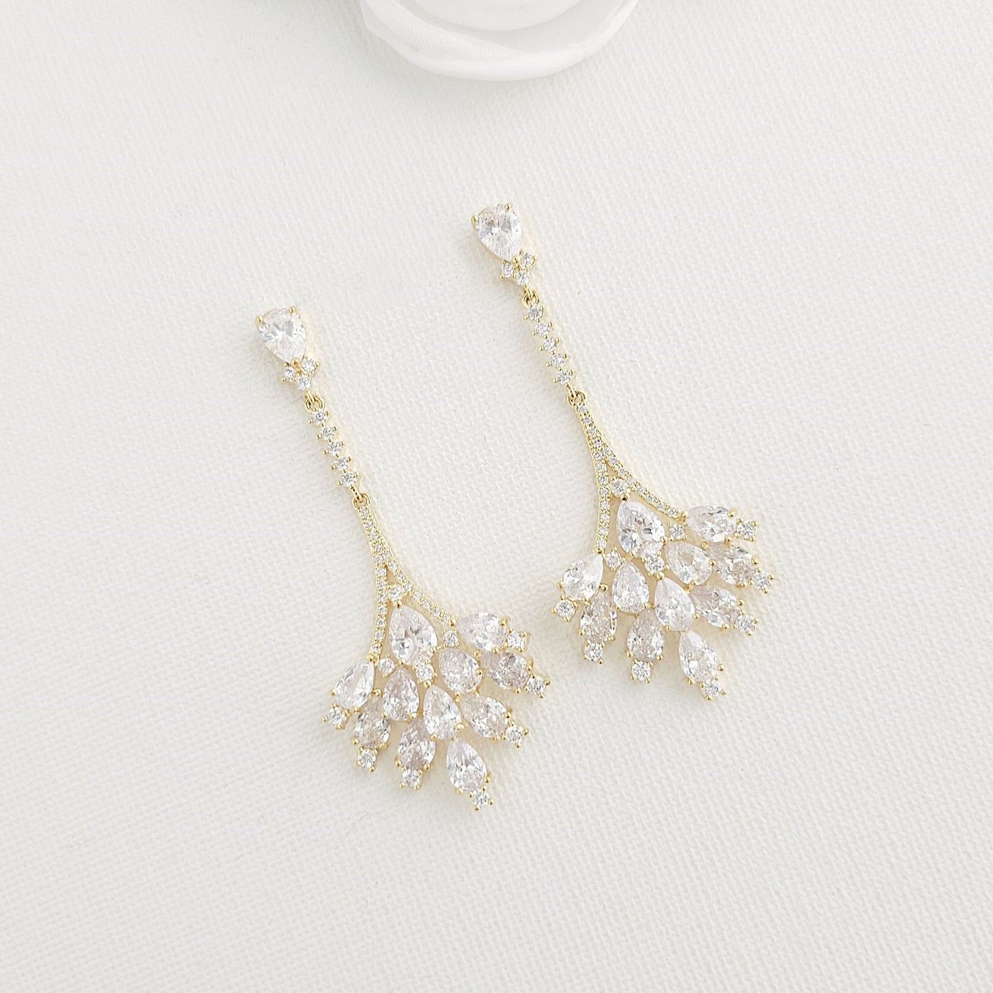 Statement Chandelier Earrings for Brides and Women-Yana