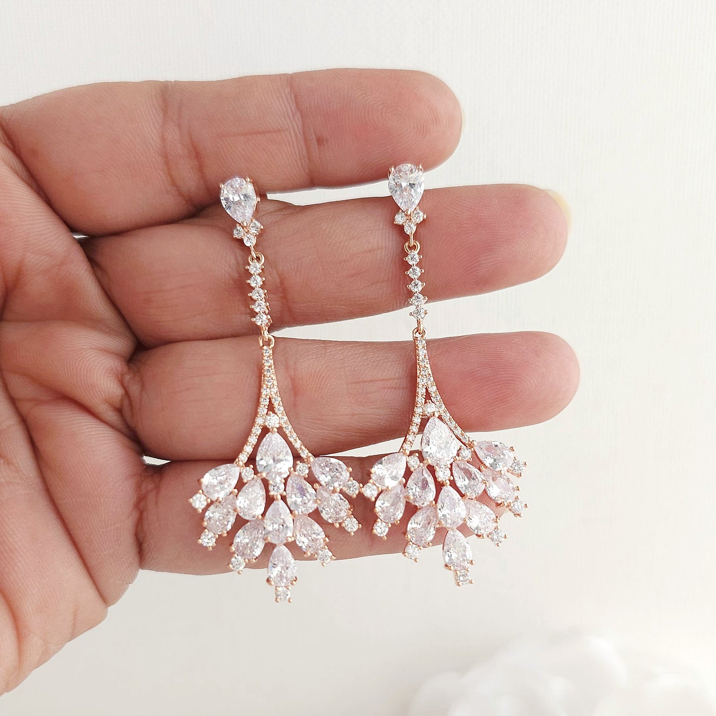 Statement Chandelier Earrings for Brides and Women-Yana