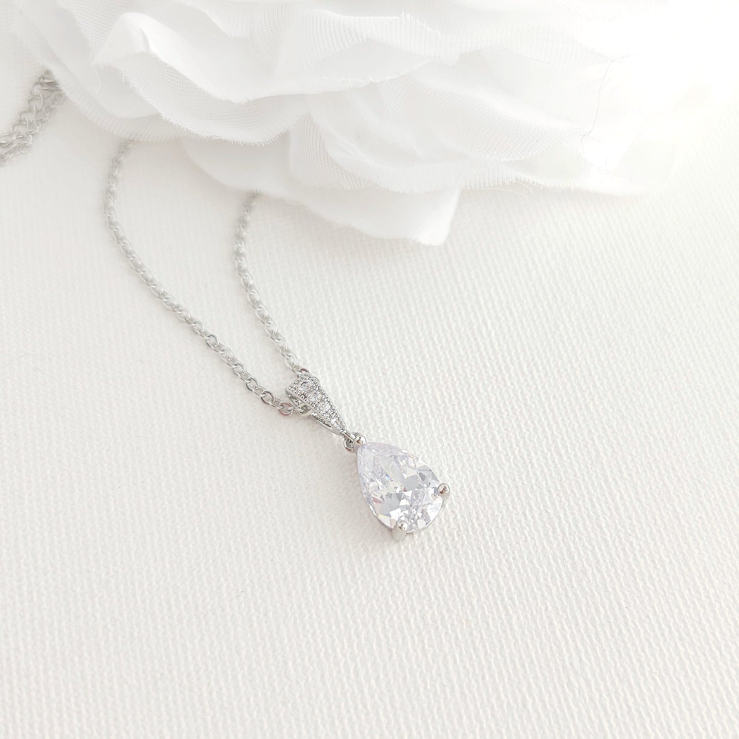 Teardrop Necklace in Gold for Brides & Bridesmaids- Nicole