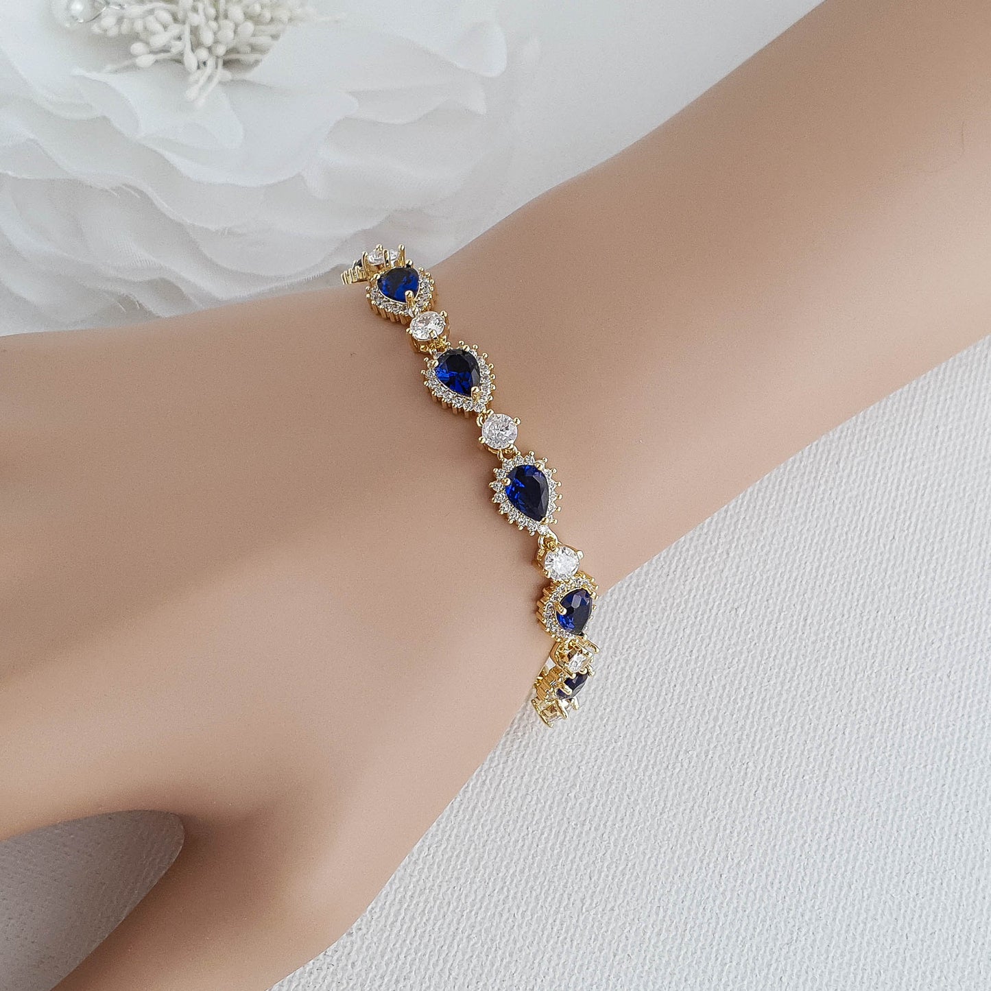 Sapphire Blue Cubic Zirconia Jewellery Set-AOI