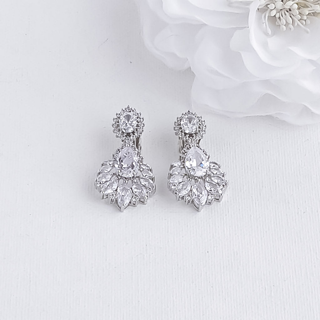Clip On Earrings for Weddings Occasions Prom-Anna