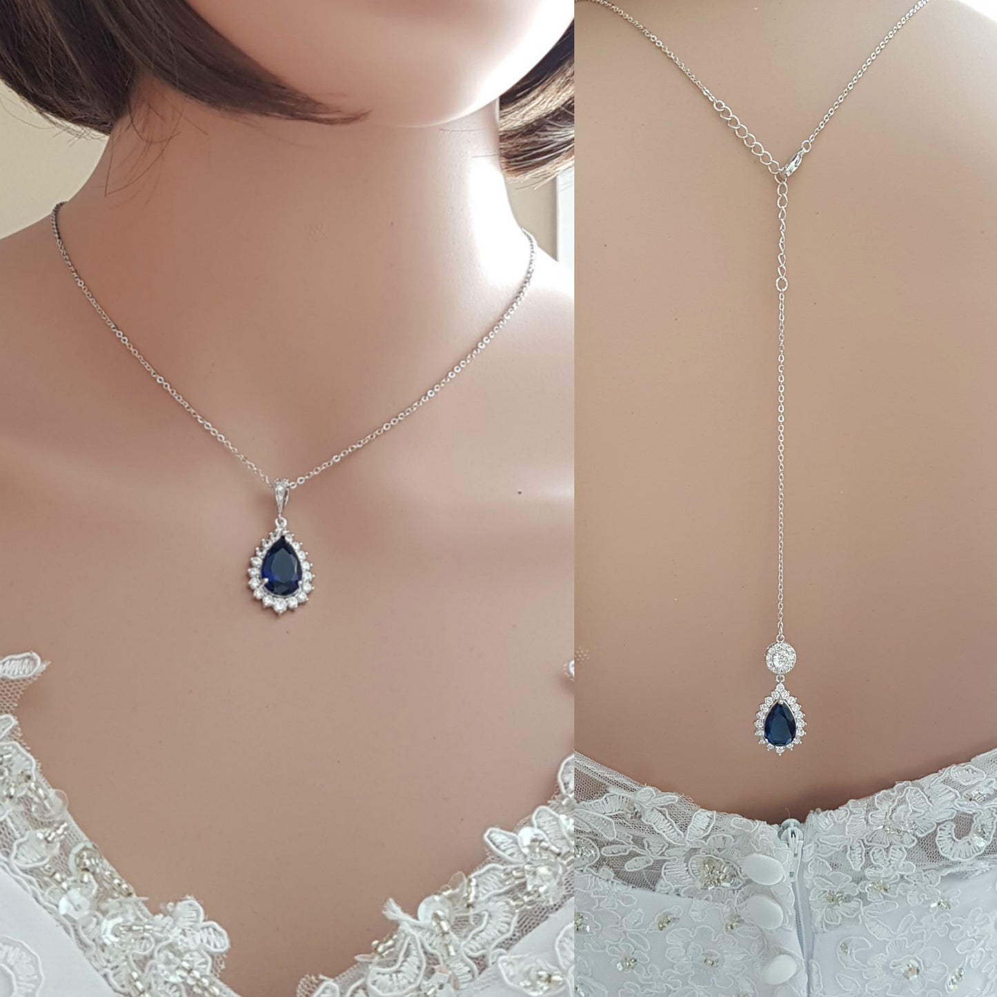 Something Blue Bridal Necklace- Aoi