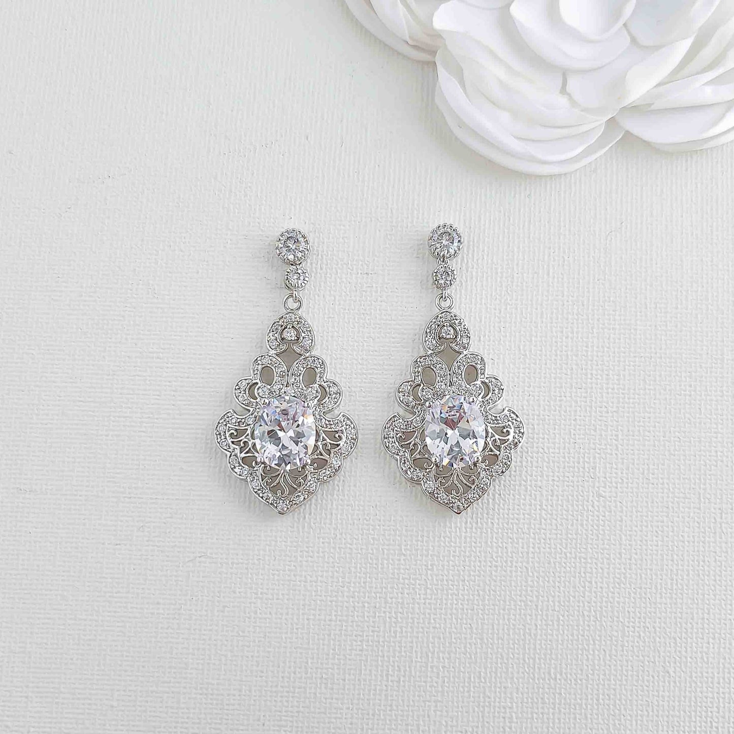 Vintage Drop Earrings for Brides-Eloise