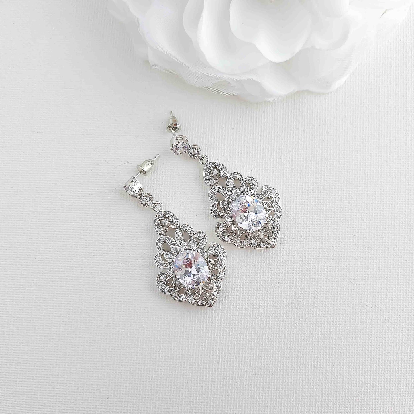 Vintage Drop Earrings for Brides-Eloise