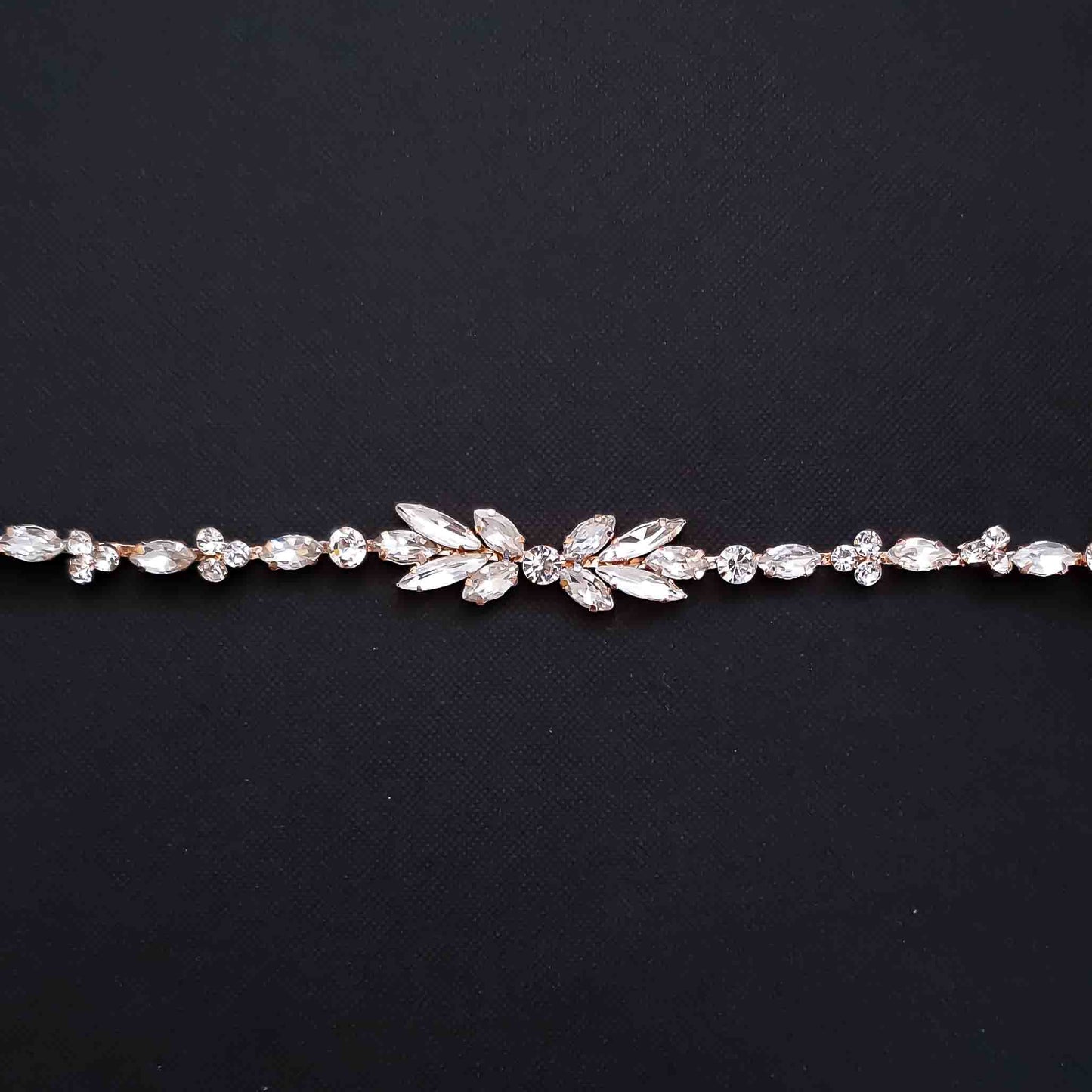 Thin Silver and Crystal Bridal Hairpiece -Haisley