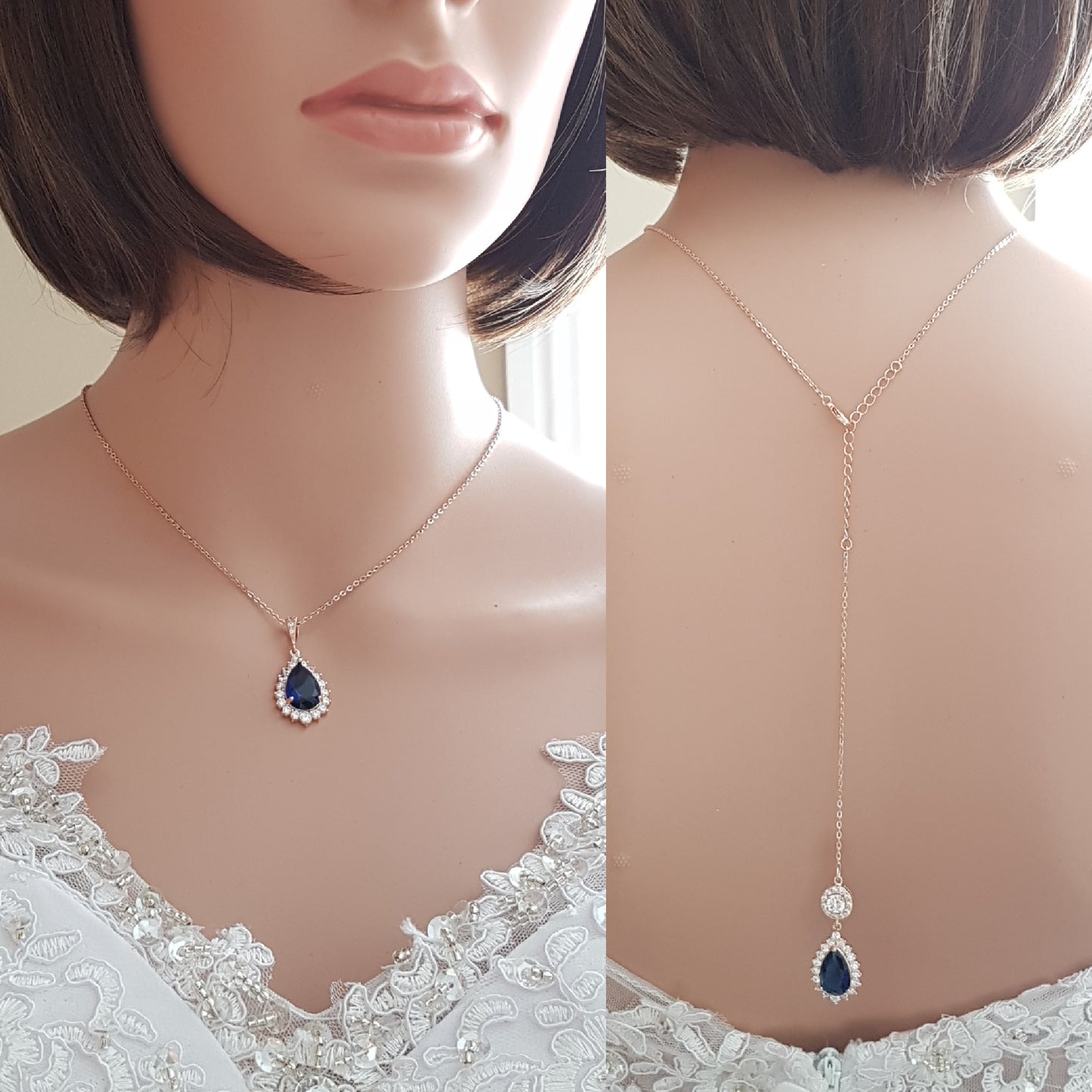 Something Blue Bridal Necklace- Aoi