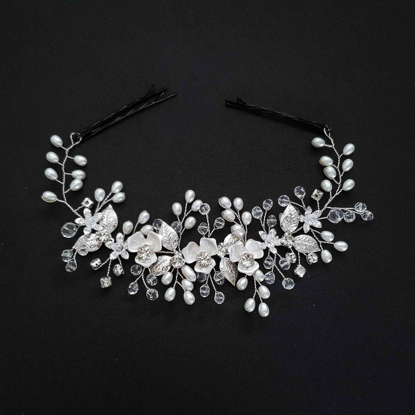 Pearl Wedding Hair Piece-Shay