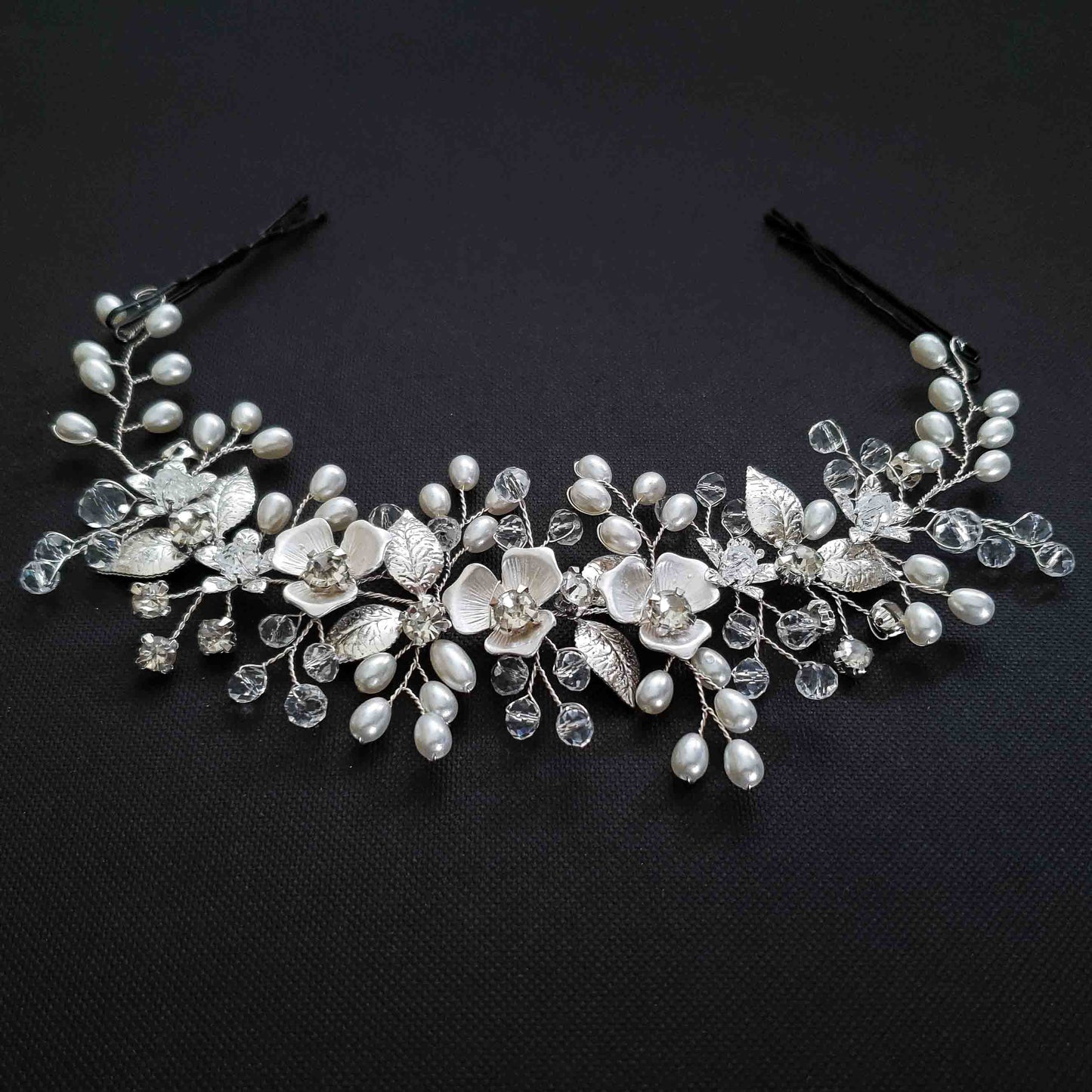 Pearl Wedding Hair Piece-Shay