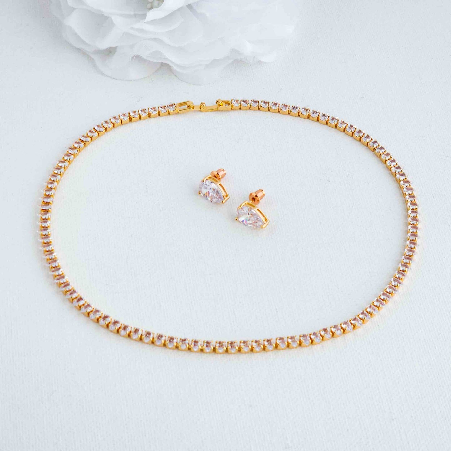 Eternity Bridal Necklace in Rose Gold-Tania