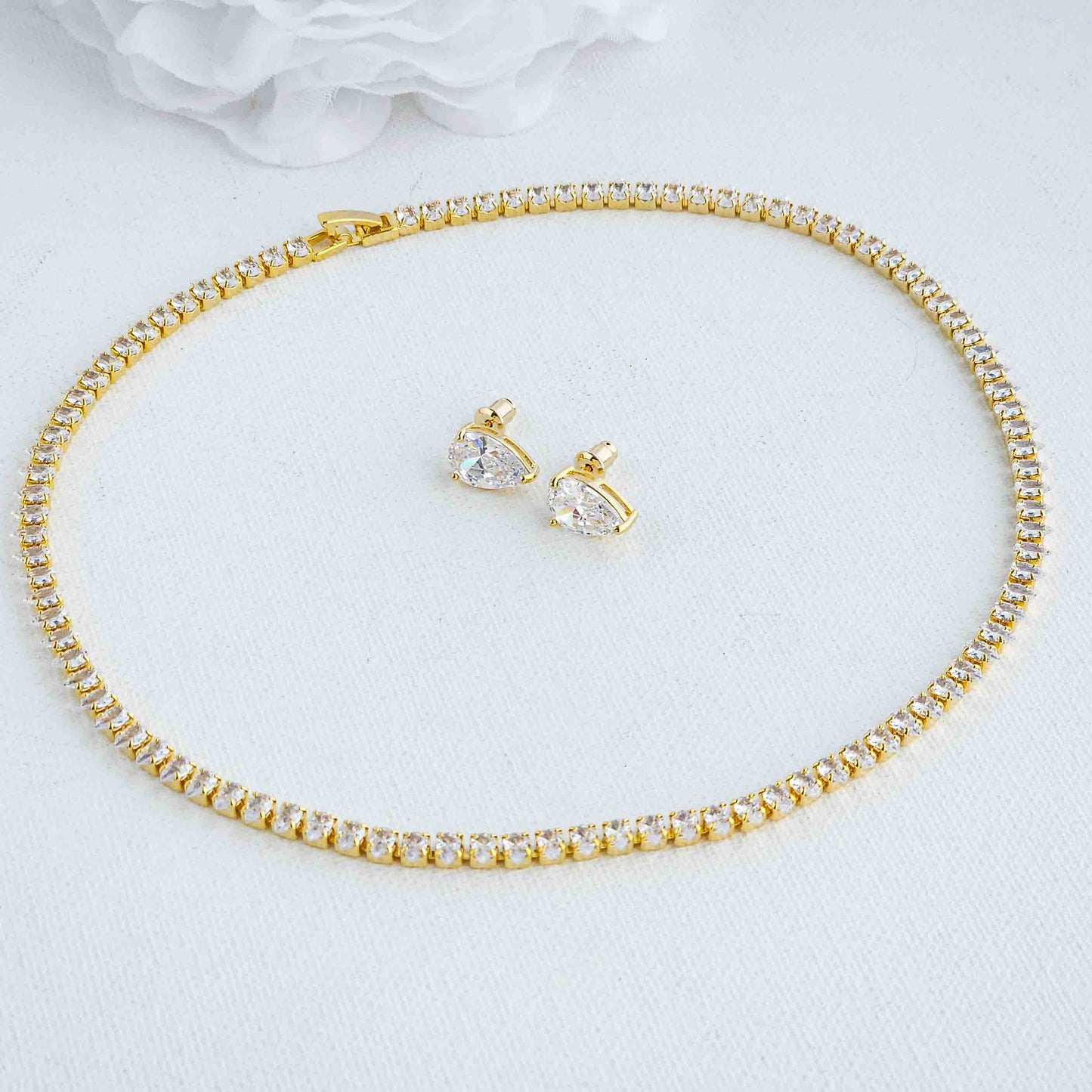 Eternity Bridal Necklace in Rose Gold-Tania