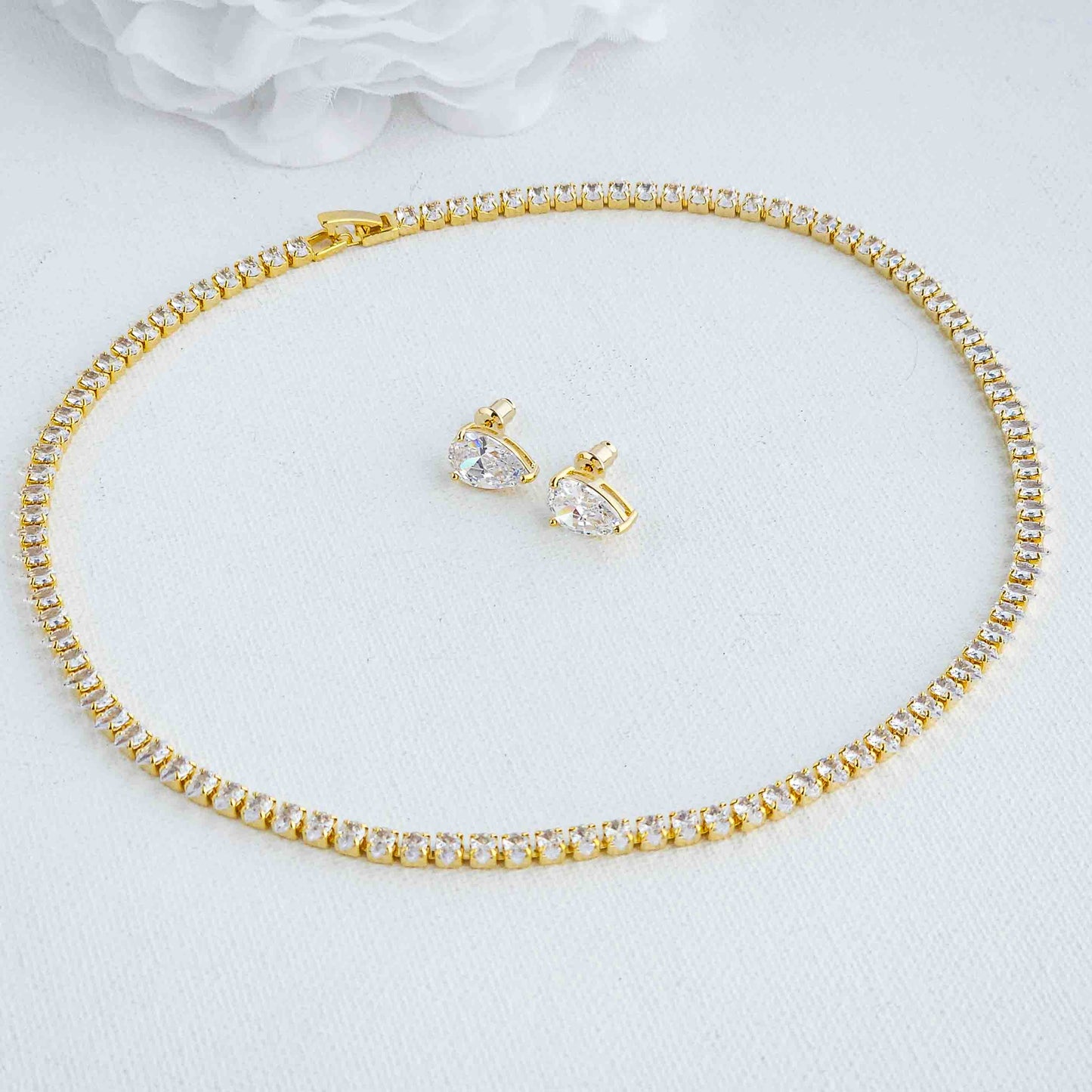 Eternity Tennis Necklace in Gold- Tania