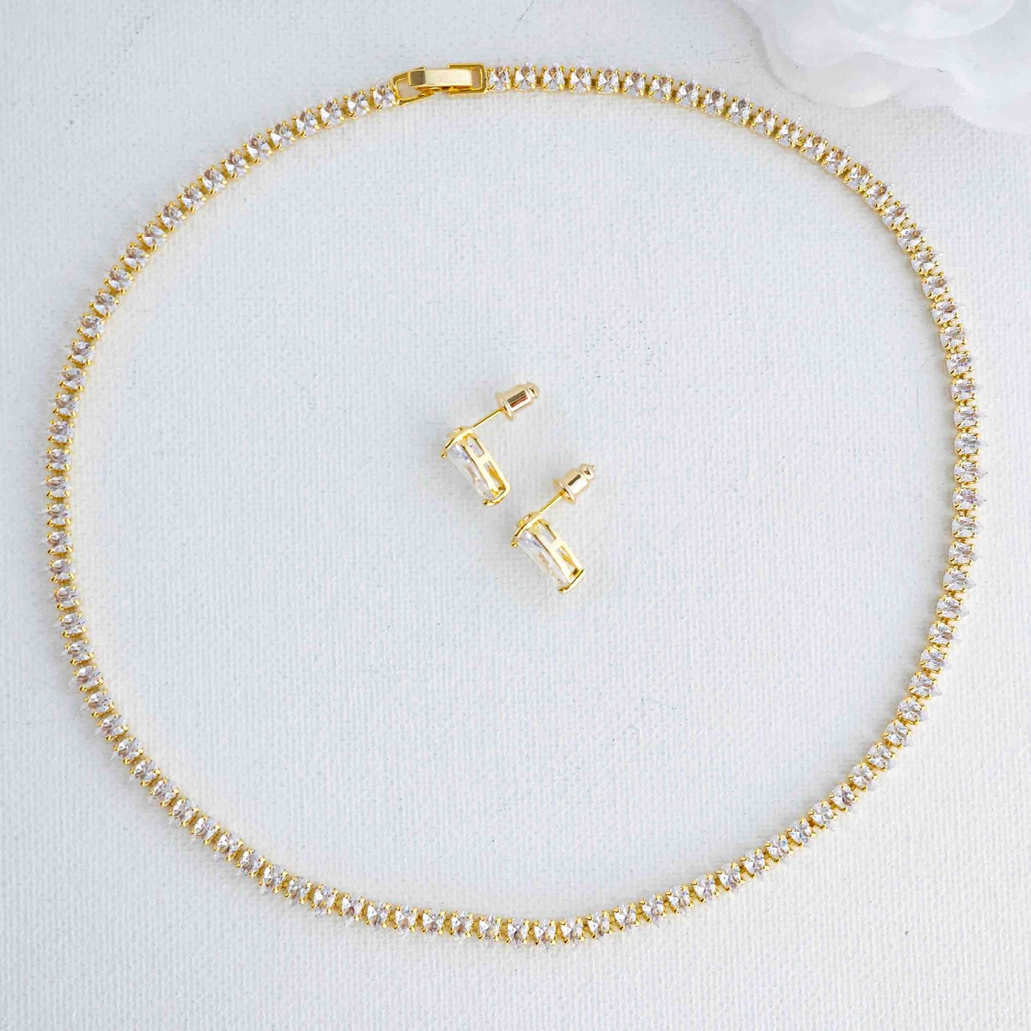 Eternity Tennis Necklace in Gold- Tania